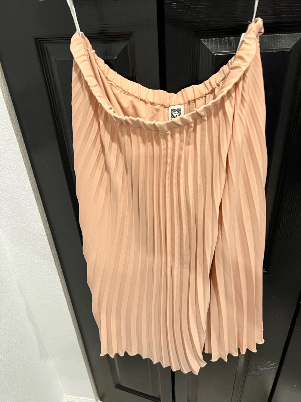 Pleated Midi Skirt in Tan